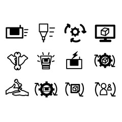 製造業界のアイコン12セット