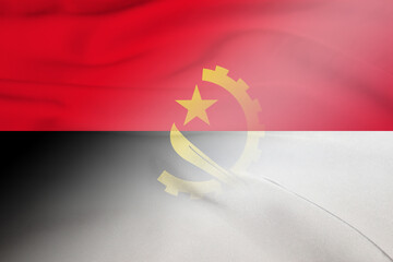 Angola and Monaco official flag international negotiation MCO AGO - obrazy, fototapety, plakaty