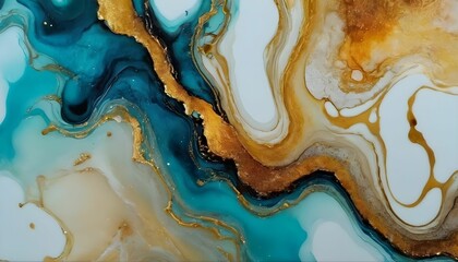 Fototapeta premium Natural luxury abstract fluid art painting in alcohol ink technique background wallpaper 4k created with generative ai 