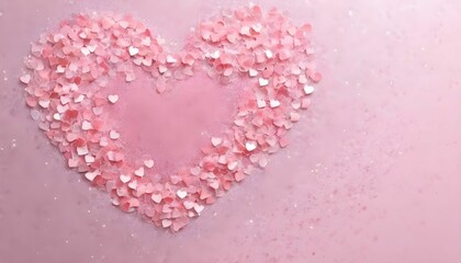 happy valentines day concept Pink Heart shapes on abstract light glitter background in love concept for valentines, anniversary day with sweet and romantic moment created with generative ai	
