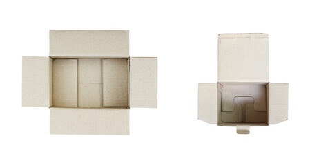 open cardboard box on a white background