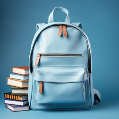 backpack. bag. for school. travel. beauty. The color is blue. material. school affiliation. books. book.