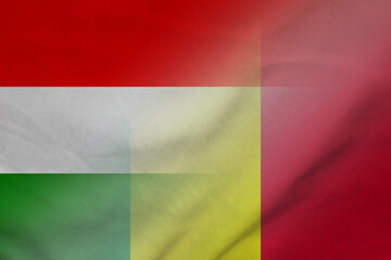 Hungary and Mali official flag international contract MLI HUN