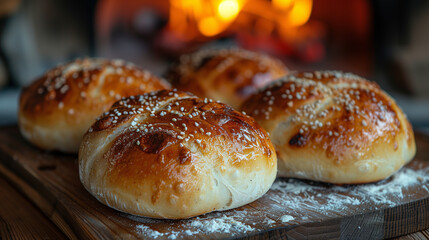 Bread baked in a wood-fired oven