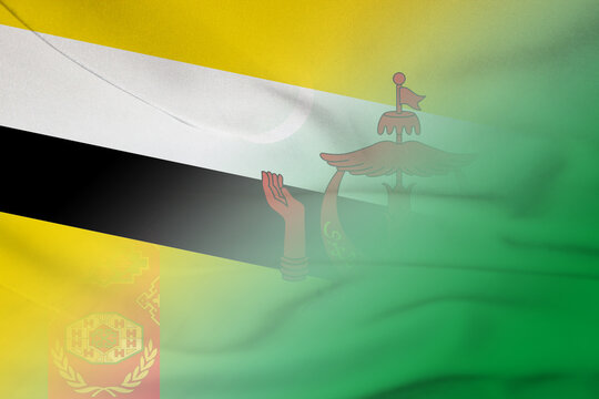 Brunei and Turkmenistan national flag international relations TKM BRN