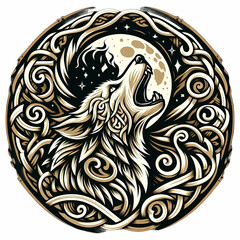 Wolf celtic knot tattoo design - obrazy, fototapety, plakaty
