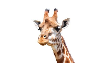 Close-up of a Giraffe head, isolated on transparent background