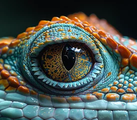 Gordijnen Close up of reptile eye © Lauras Imperfections