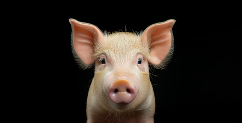 Pig baby cute piglet headshot portrait