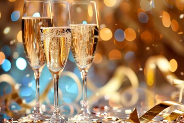 Elegant Champagne Celebration Closeup