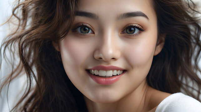 close up beautiful asian woman with natural makeup
