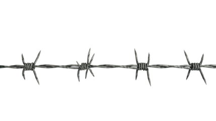 Barbed wire on a transparent background
