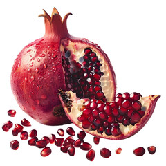 photorealistic picture of a pomegranate on isolated