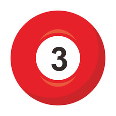 Billiard Ball number 3 Illustration Vector 