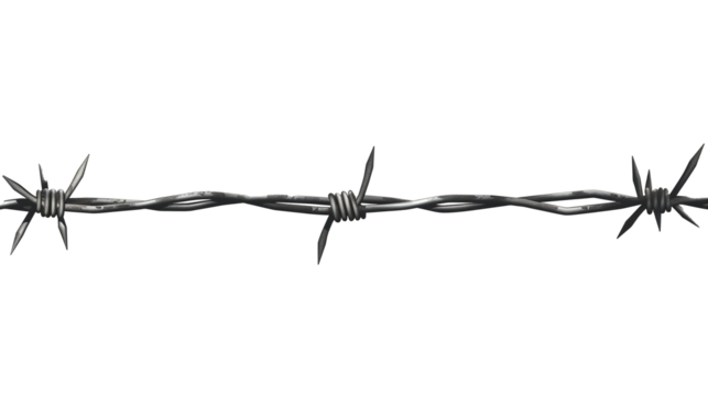 Barbed wire on a transparent background