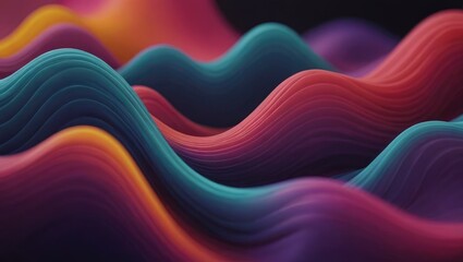 Vibrant Abstract Waves in Neon Colors swirling patterns gradient abstract background, Generative AI - obrazy, fototapety, plakaty