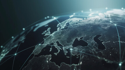Global Network Dots on Globe