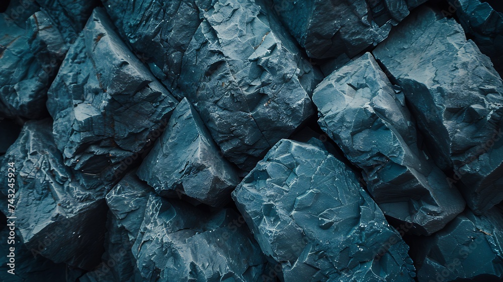 Poster blue stone background toned rock texture closeup dark blue grunge background with copy space for you