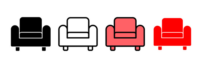 Sofa icon vector illustration. sofa sign and symbol. furniture icon - obrazy, fototapety, plakaty