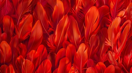 pattern made from Scarlet Macaw feathers : Generative AI