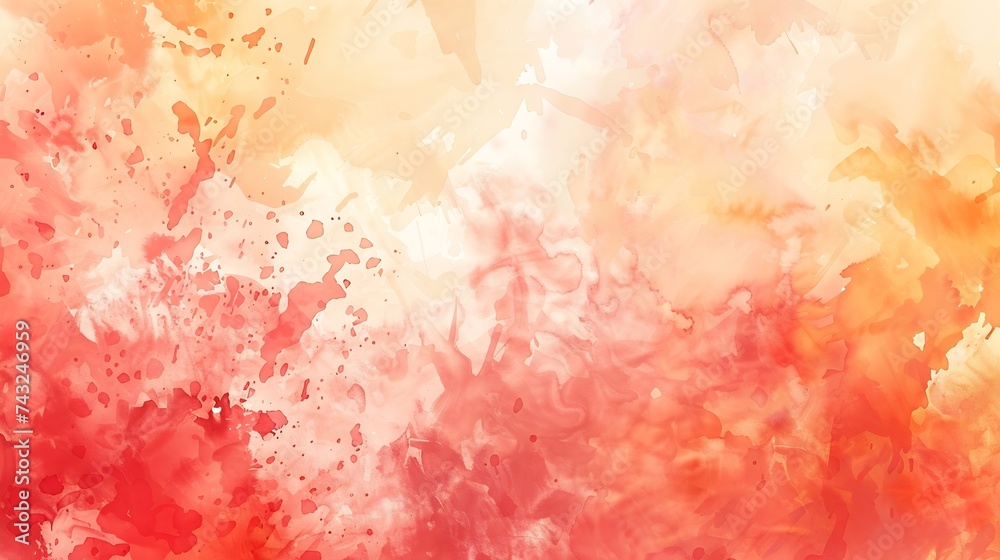 Poster red coral orange yellow peach watercolor background colorful abstract aquarelle background artistic 