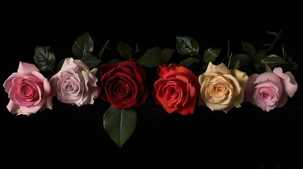 Beauty Roses flowers in a variety of colours : Generative AI