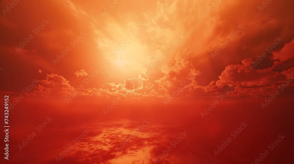 Poster abstract dark red background dramatic red sky red sunset with clouds fantastic sunset background wit