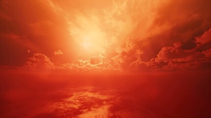 Abstract dark red background Dramatic red sky Red sunset with clouds Fantastic sunset background with copy space for design Halloween armageddon apocalypse end of the world concept : Generative AI