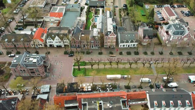 Aerial View of Netherlands Town Oisterwijk, Streets and Buildings
