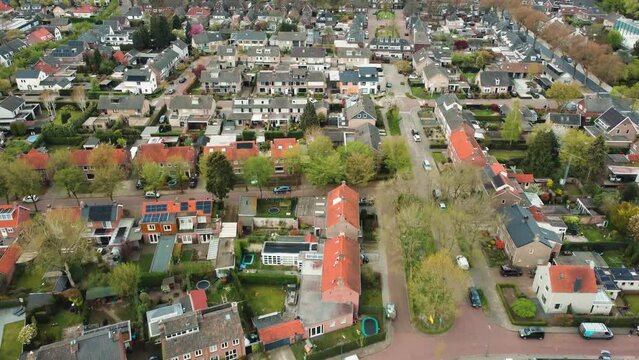 Aerial View of Netherlands Town Oisterwijk, Streets and Buildings