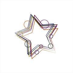 abstract star design illustration line art
