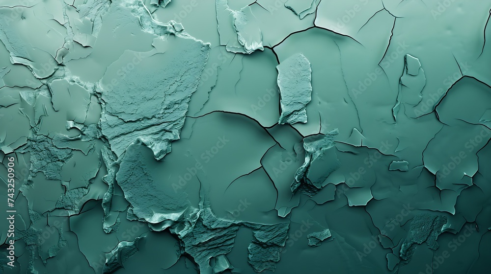 Poster blue green abstract background gradient toned rough cracked stone surface teal background with space