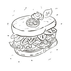 Cake illustration icons images drawing artline dessert