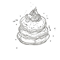 Cake illustration icons images drawing artline dessert