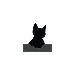kitten silhouette illustration minimal art design