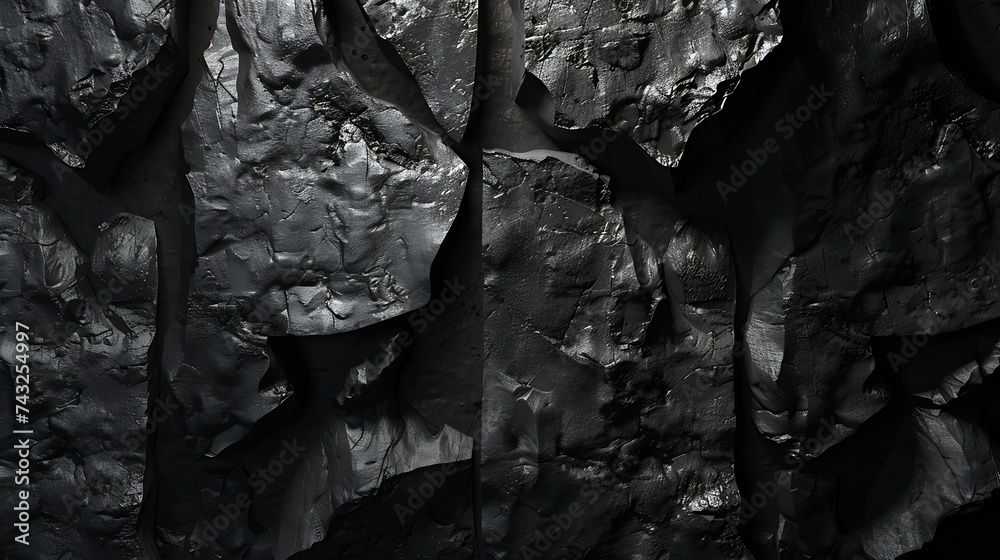 Poster black stone background dark gray wide banner with concrete wall surface texture : generative ai