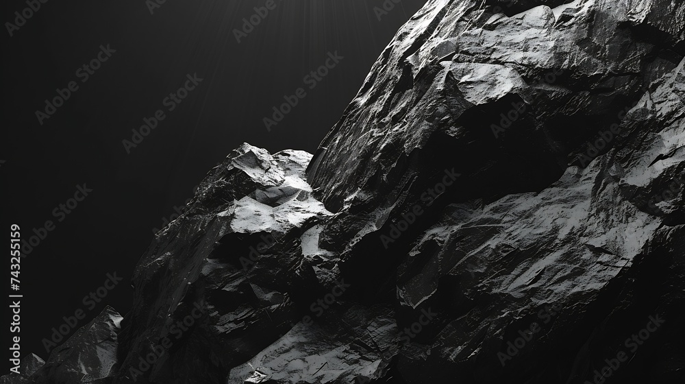 Aufkleber black and white background copy space dark stone grunge background mountain texture closeup web bann