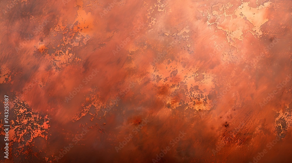 Aufkleber rusty metal background rust texture orange red brown abstract background bright rough textured backg