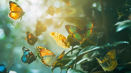Group of butterflies : Generative AI