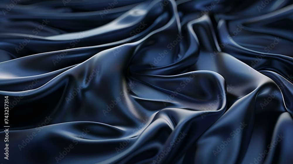 Aufkleber navy blue elegant abstract background for design silk satin fabric with nice folds beautiful dark bl