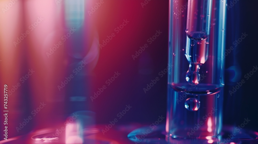 Poster dripping liquid from pipette into test tube in laboratory closeup : generative ai