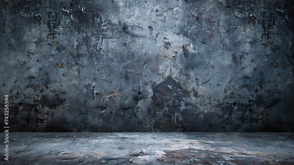Aufkleber dark grunge background black blue abstract rough background with space for design toned concrete wal