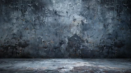 Foto op Canvas Dark grunge background Black blue abstract rough background with space for design Toned concrete wall texture : Generative AI © Generative AI