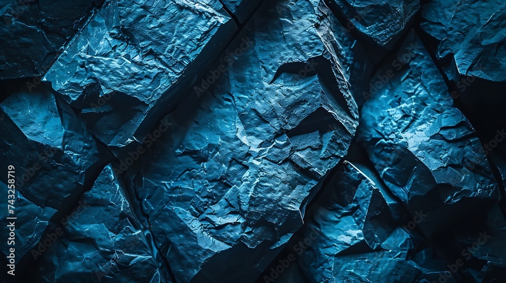 Poster blue stone background toned rock texture closeup dark blue grunge background with copy space for you