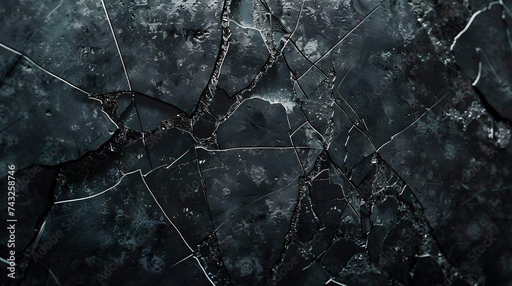 Poster black and white background black stone texture old concrete wall with cracks web banner dark grunge 