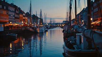 Copenhagen Denmark on the Nyhavn Canal : Generative AI