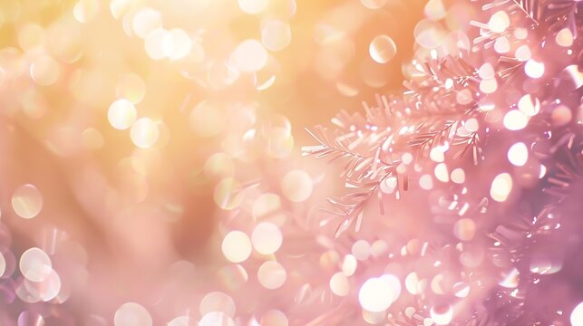Sparkling background with sequins Glitter light golden luxury magic background defocused free space gentle pastel shades : Generative AI