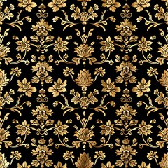 Gold Heart Damask Digital Paper