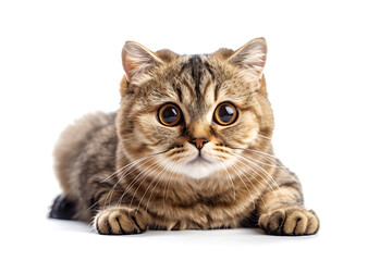Obraz premium Scottish lopeared cat isolated on white