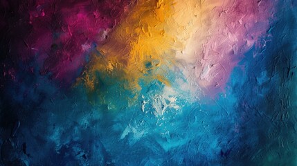 Abstract colorful oil painting on canvas. Oil paint texture with brush and palette knife strokes. multicolored wallpaper. Macro close up acrylic background